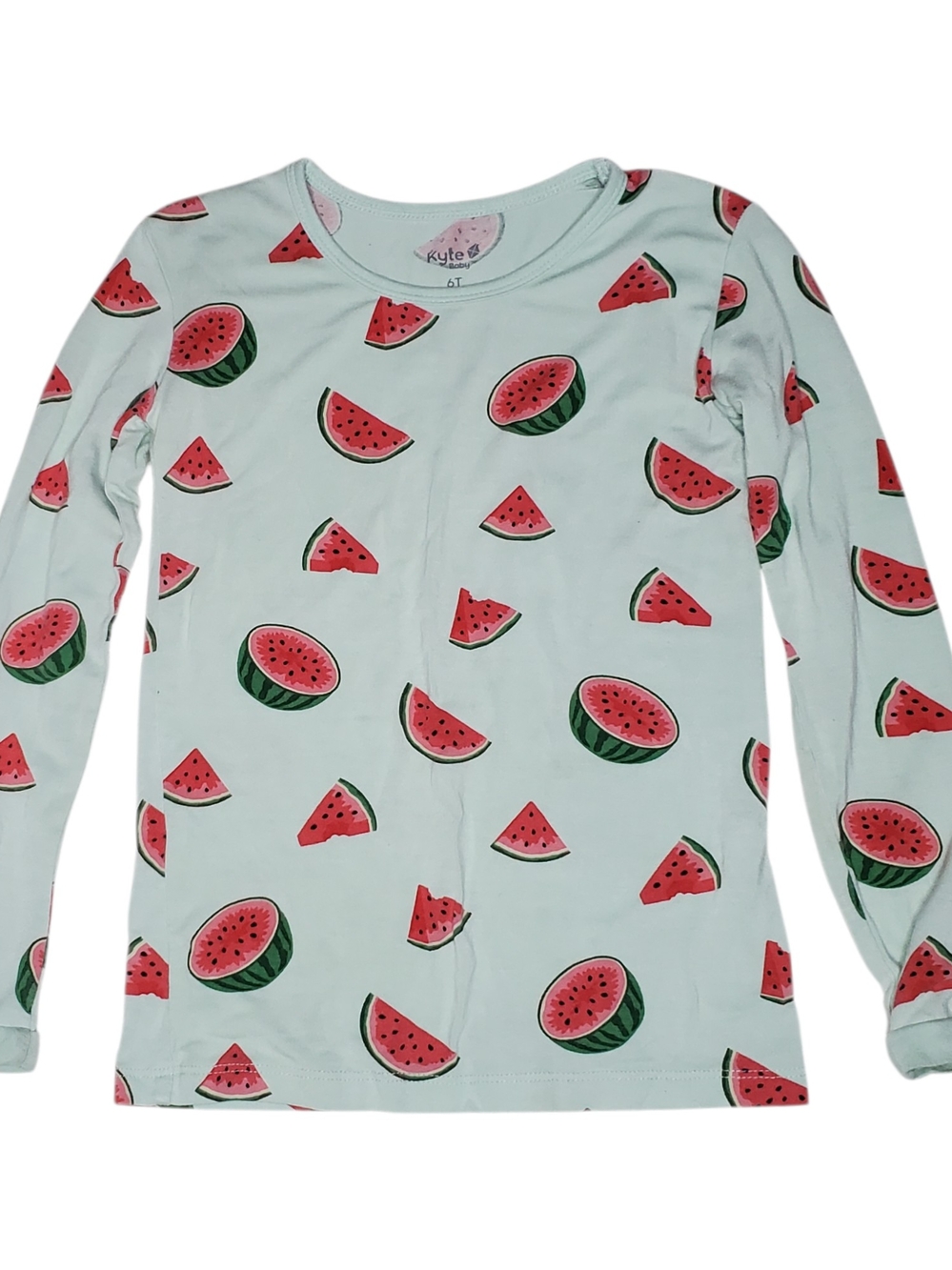 Kyte Baby Pajama Top Long-sleeve Mint Green Watermelon Toddler Size 6T